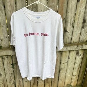 Harvard Yale The Game 2002 “go home, yale.” T-shirt humor Ivy League cotton L
